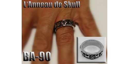 Ba-090, Bague tête de mort L'anneau de Skull acier inoxidable